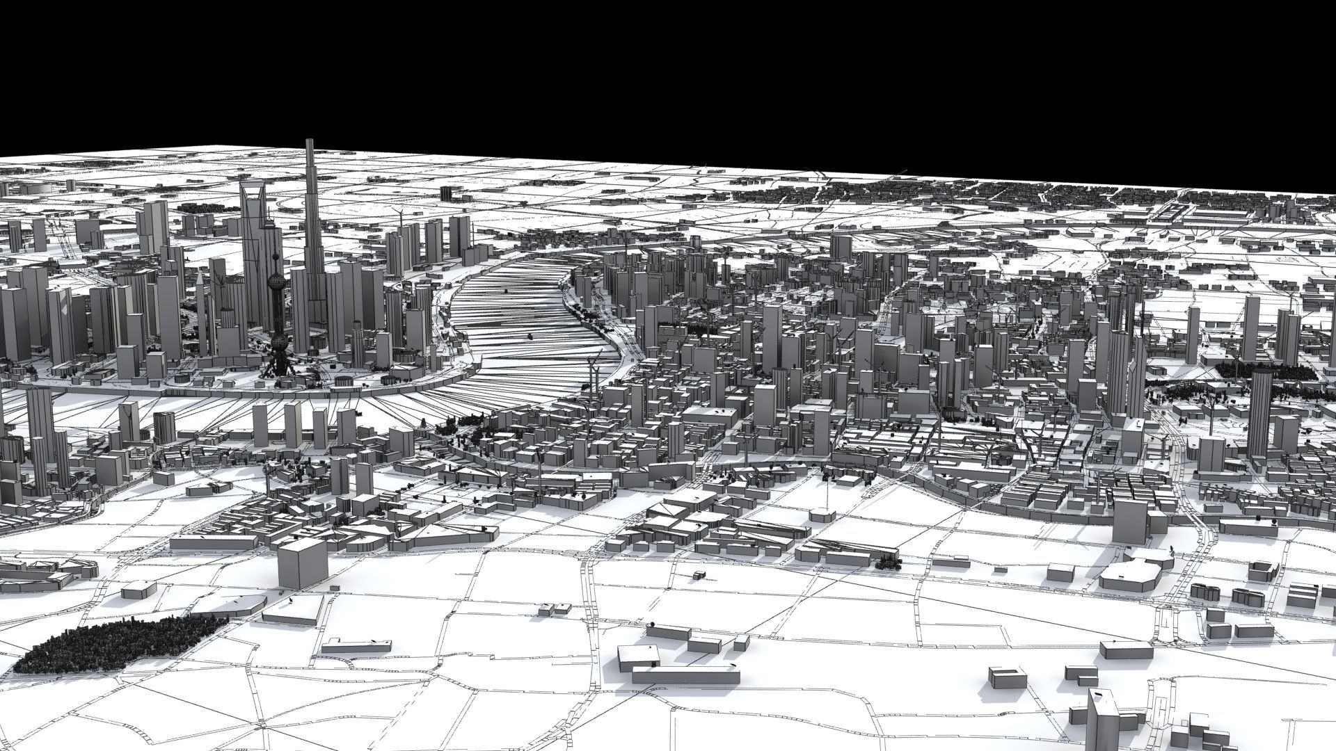 Shanghai City China 3D model_46