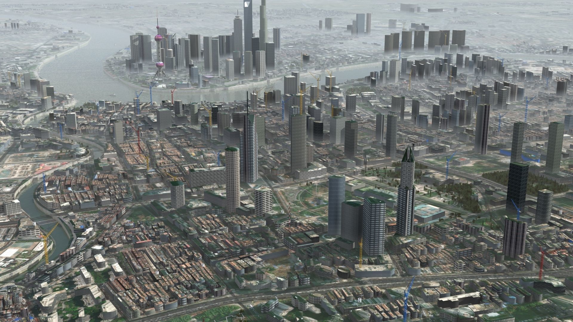 Shanghai City China 3D model_8