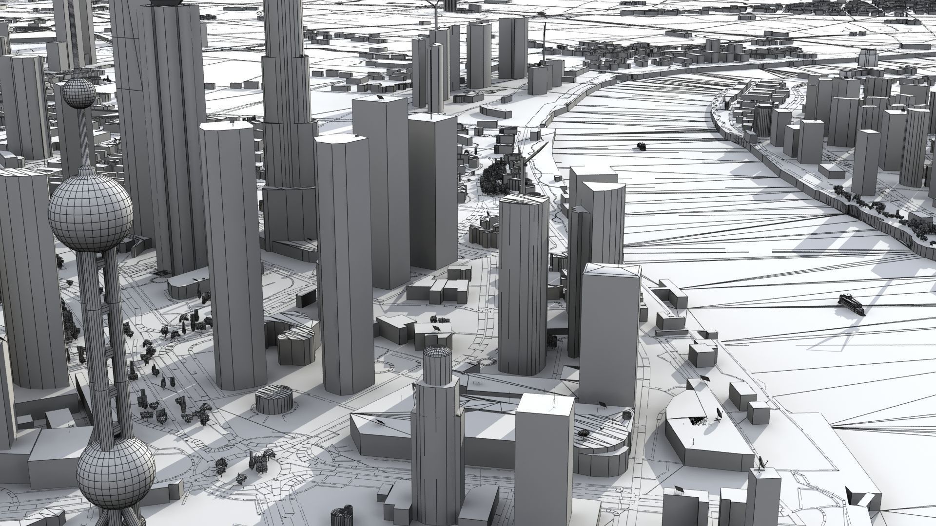 Shanghai City China 3D model_53