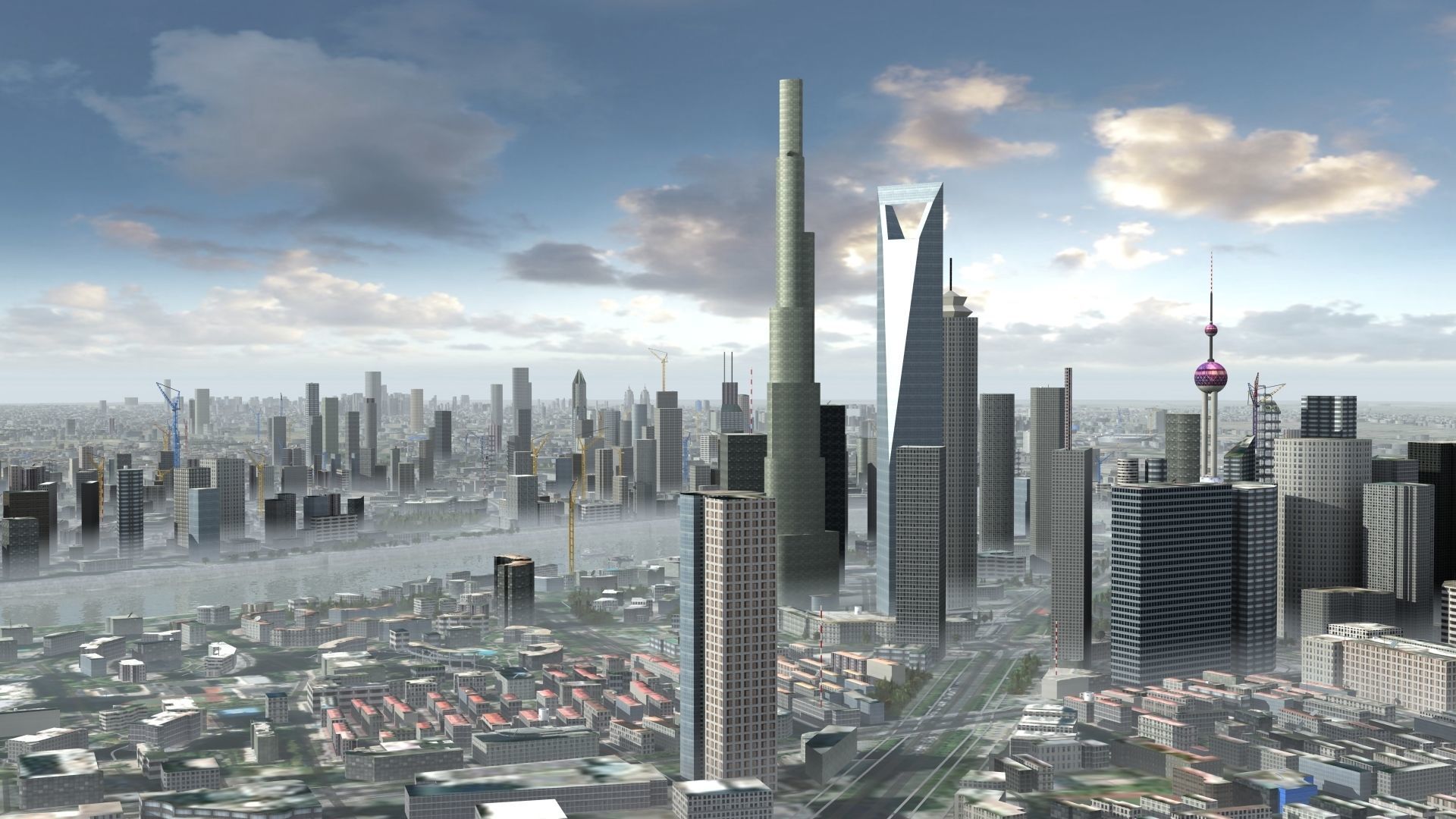 Shanghai City China 3D model_16