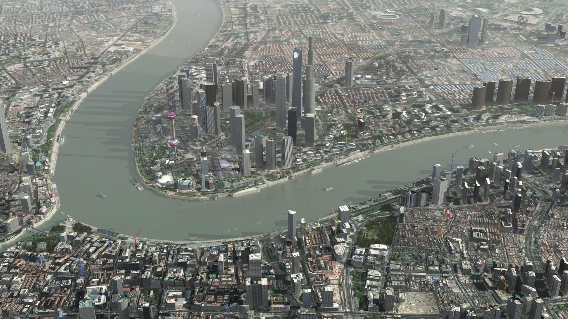 Shanghai City China 3D model_26