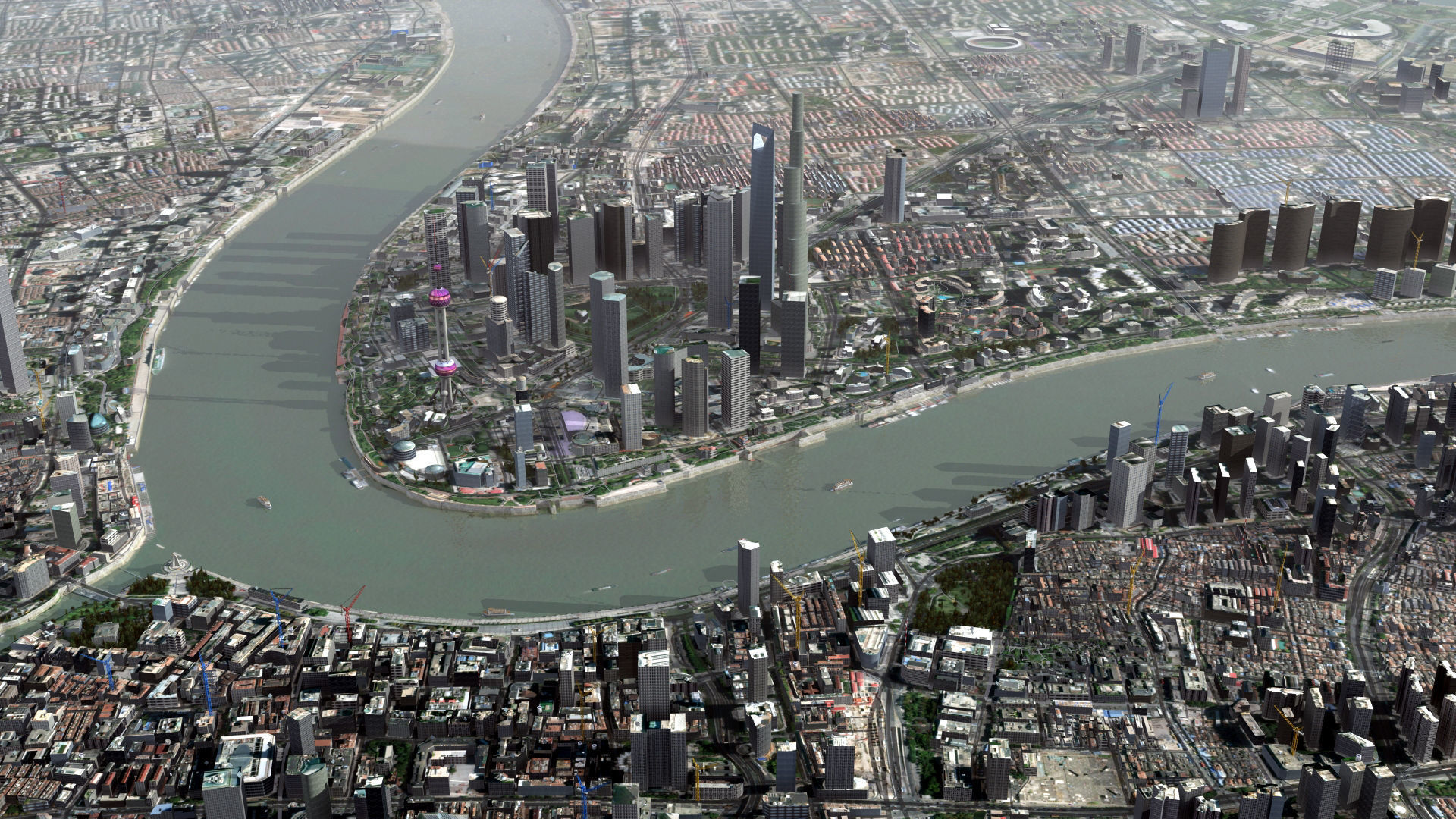 Shanghai City China 3D model_1