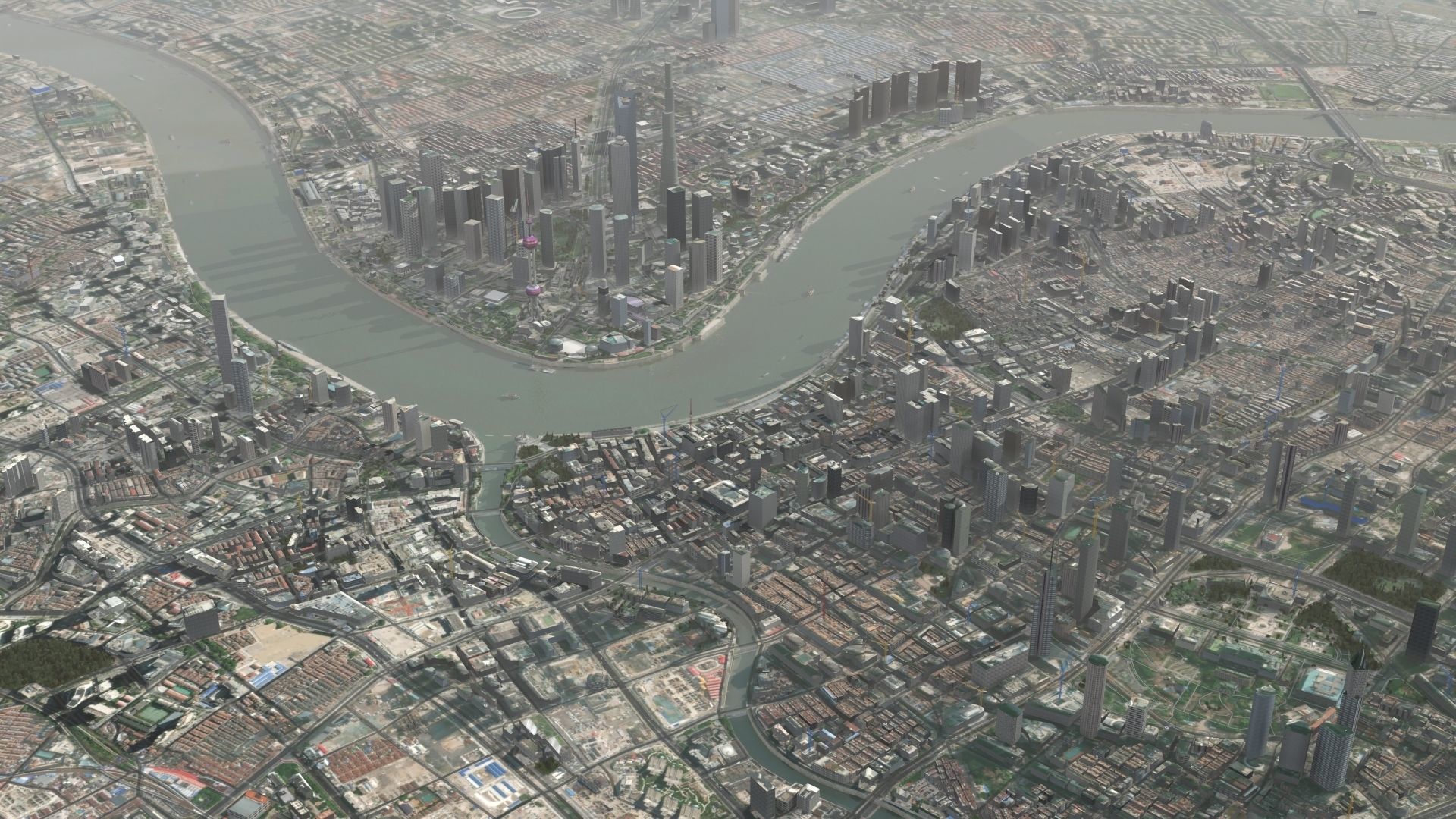 Shanghai City China 3D model_14