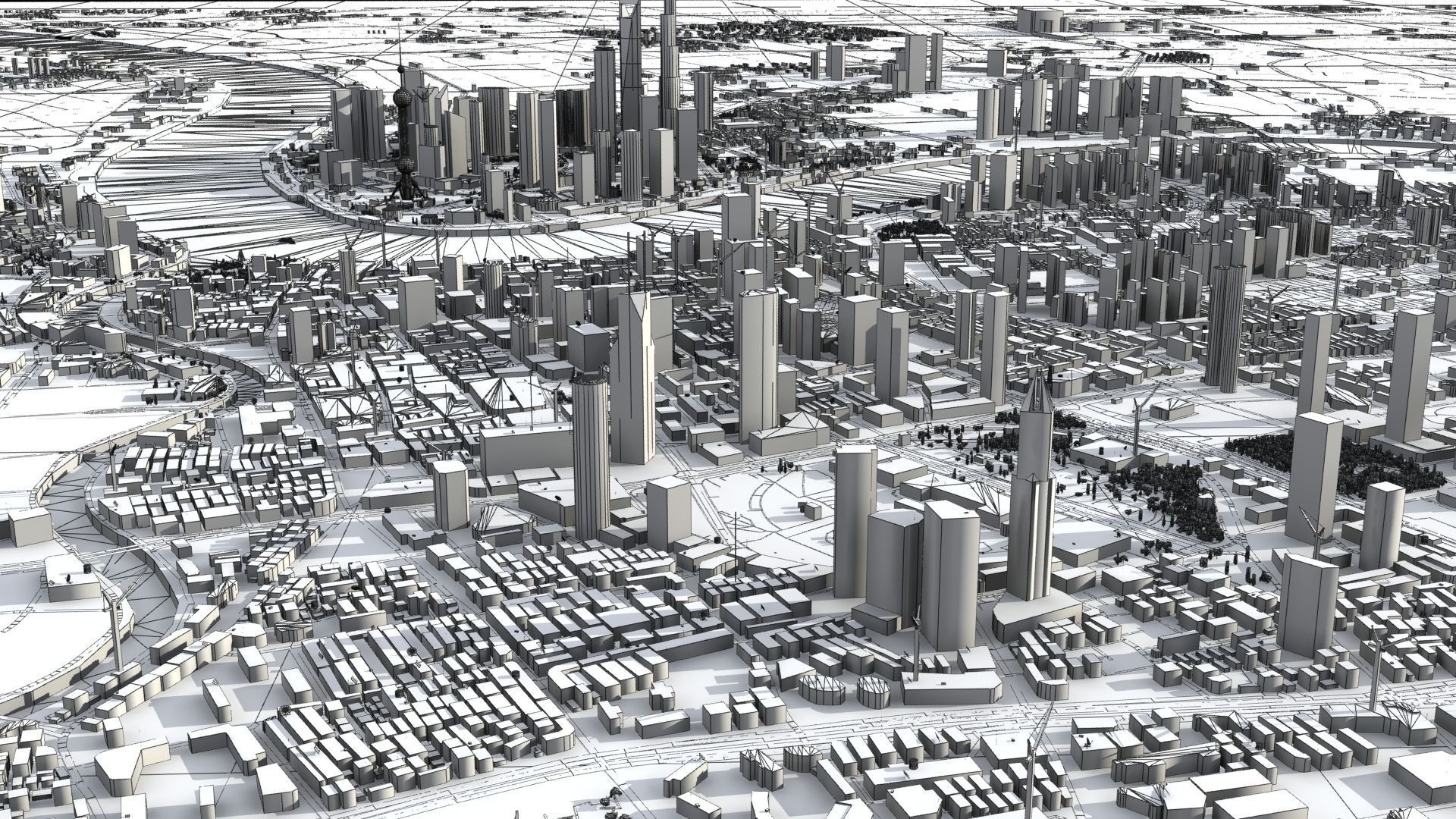 Shanghai City China 3D model_43