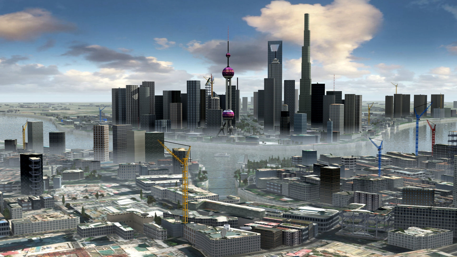 Shanghai City China 3D model_4