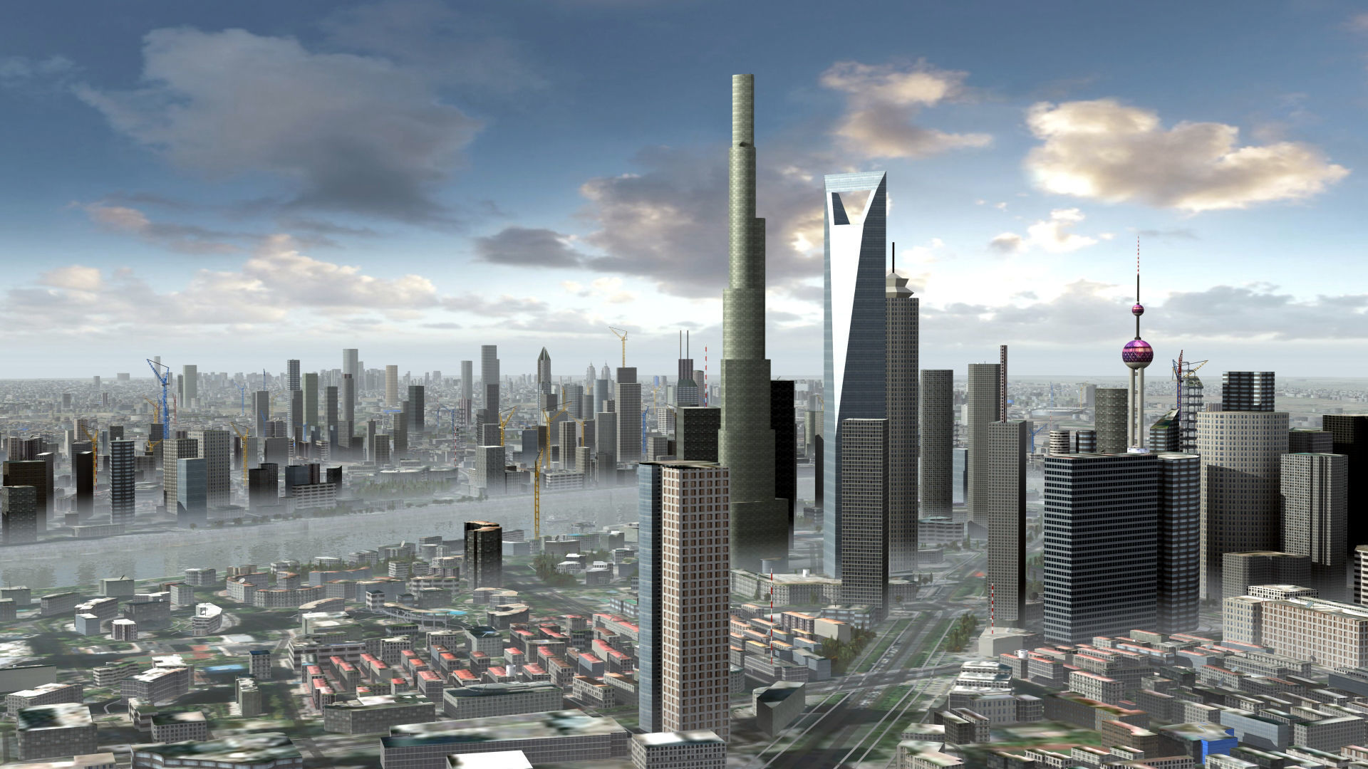 Shanghai City China 3D model_2