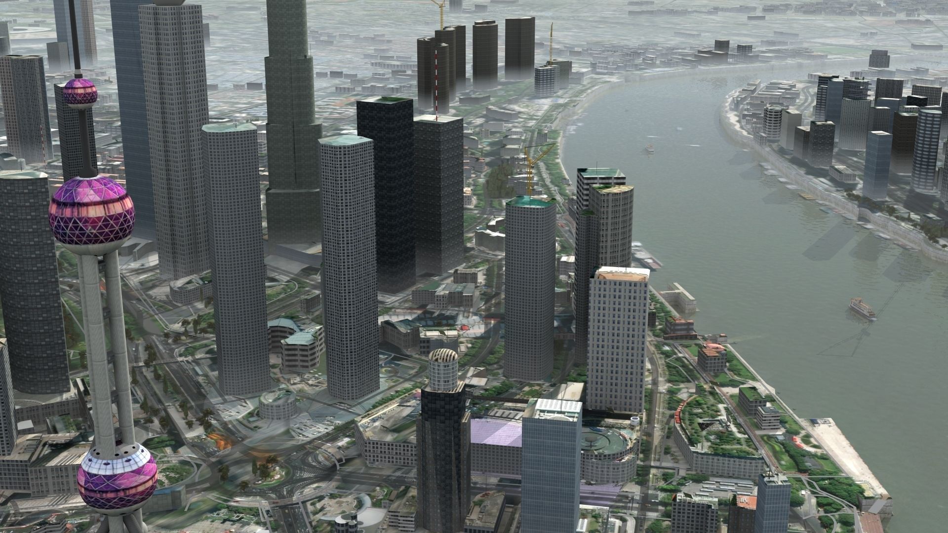 Shanghai City China 3D model_21