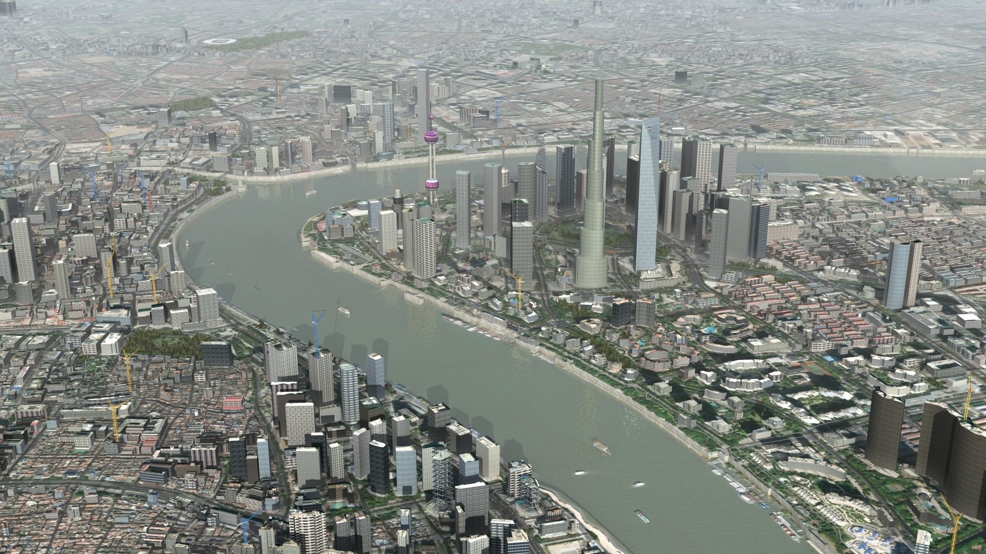 Shanghai City China 3D model_29