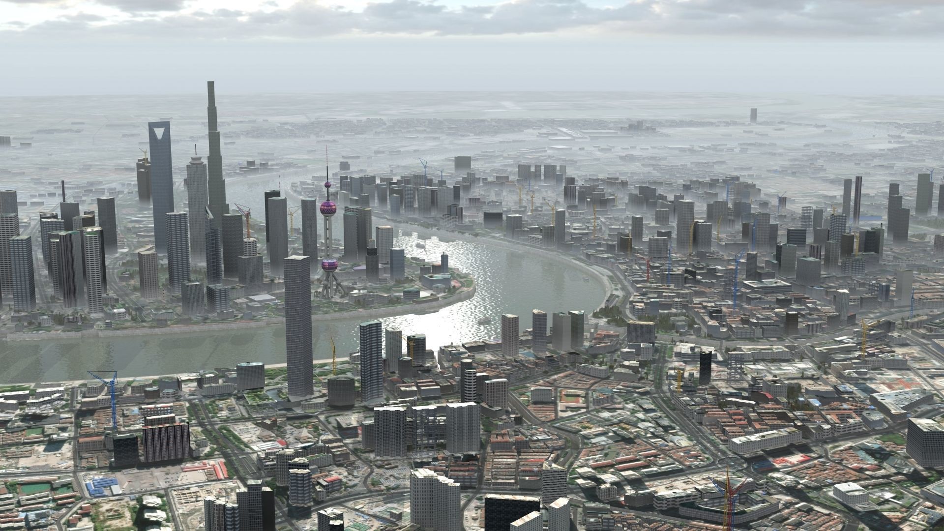 Shanghai City China 3D model_17