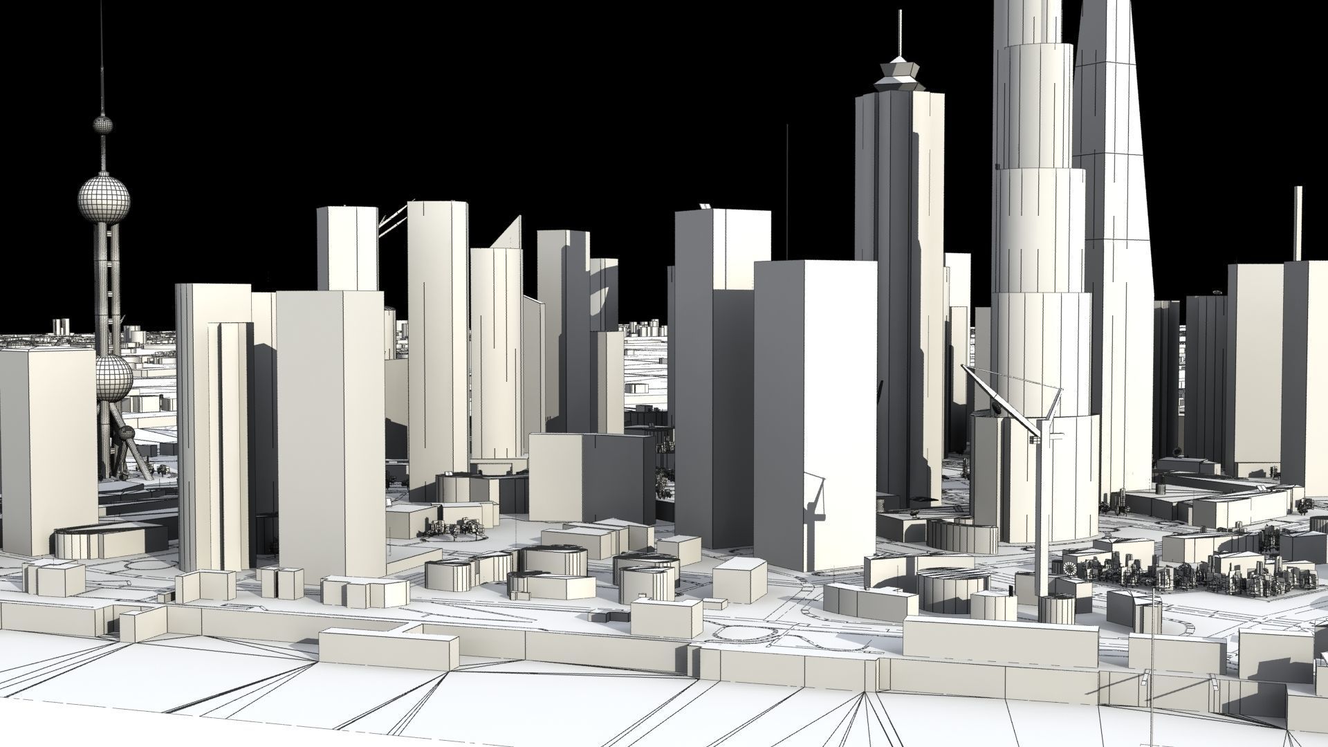 Shanghai City China 3D model_42