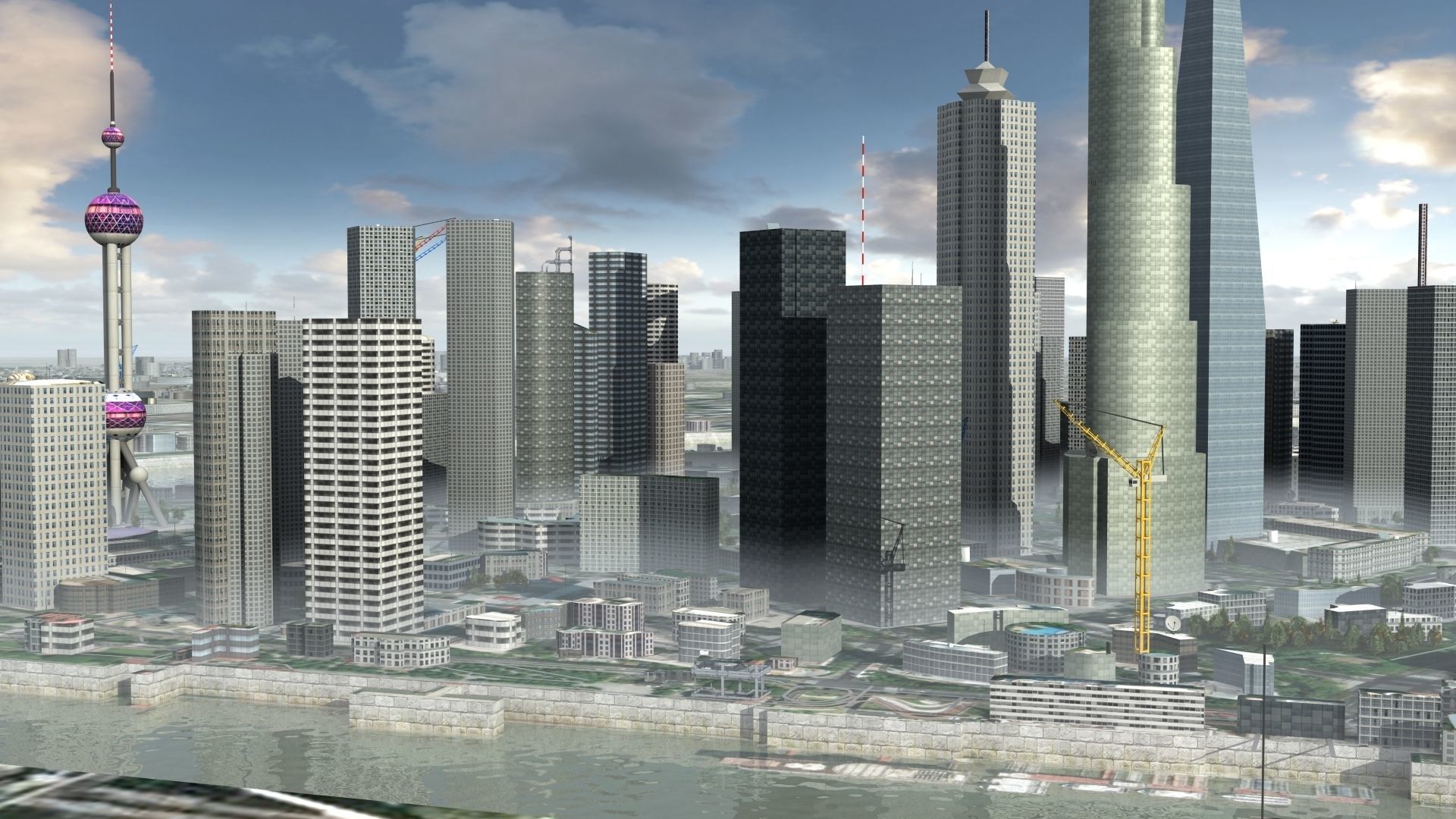 Shanghai City China 3D model_7