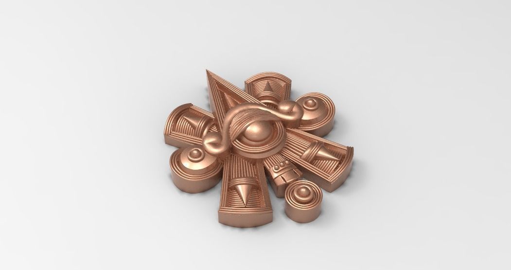 NAHUI OLLIN AZTEC SYMBOL 3D model 3D printable | CGTrader