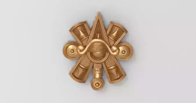 NAHUI OLLIN AZTEC SYMBOL 3D print model