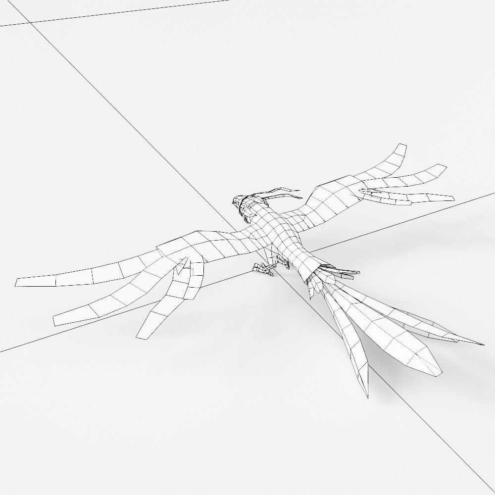 Phoenix bird low poly 3d model  Low-poly 3D model_5