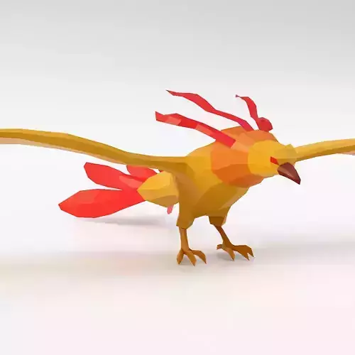 Phoenix bird low poly 3d model 