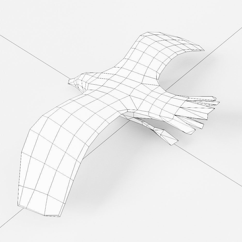 Raven low poly 3d model bird flying Free low-poly 3D model_5