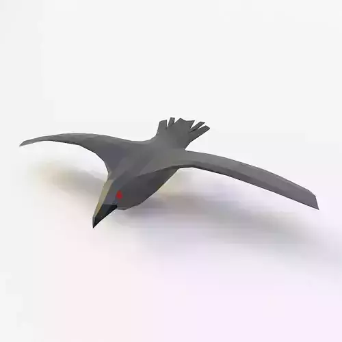 Raven low poly 3d model bird flying Free low-poly 3D model