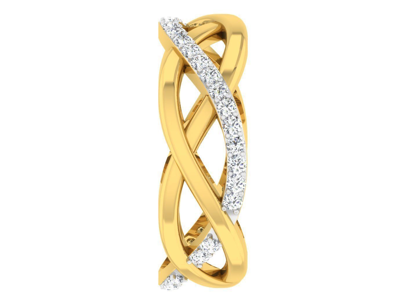 Wedding Engagement Women Etarnaty Twisted Band Ring 3D print model_2