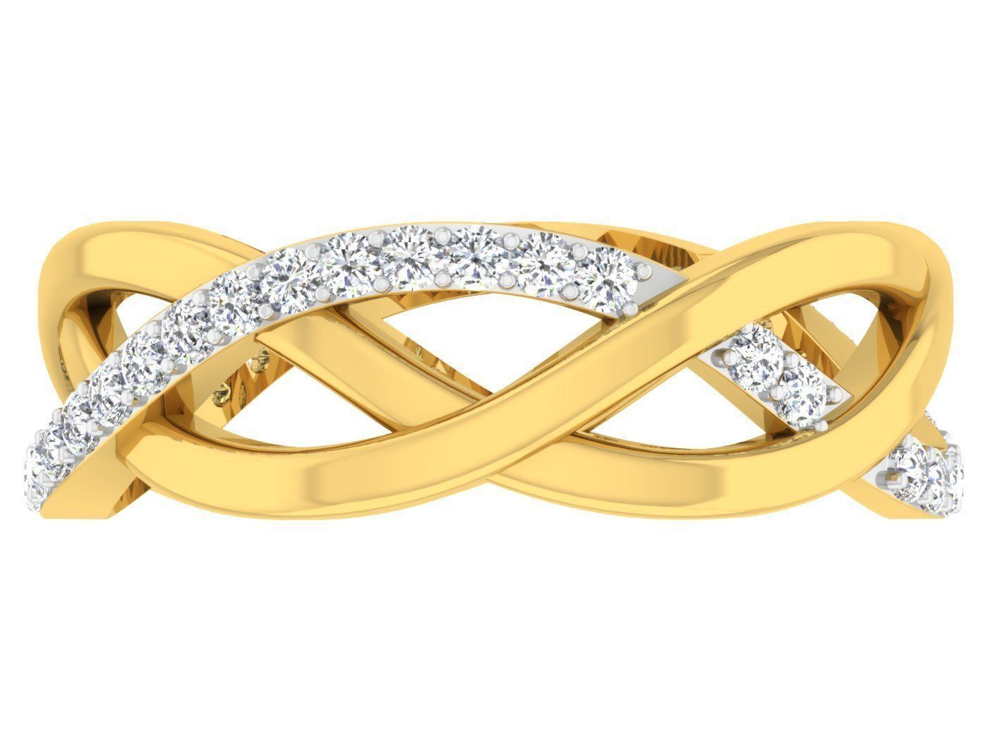 Wedding Engagement Women Etarnaty Twisted Band Ring 3D print model_3