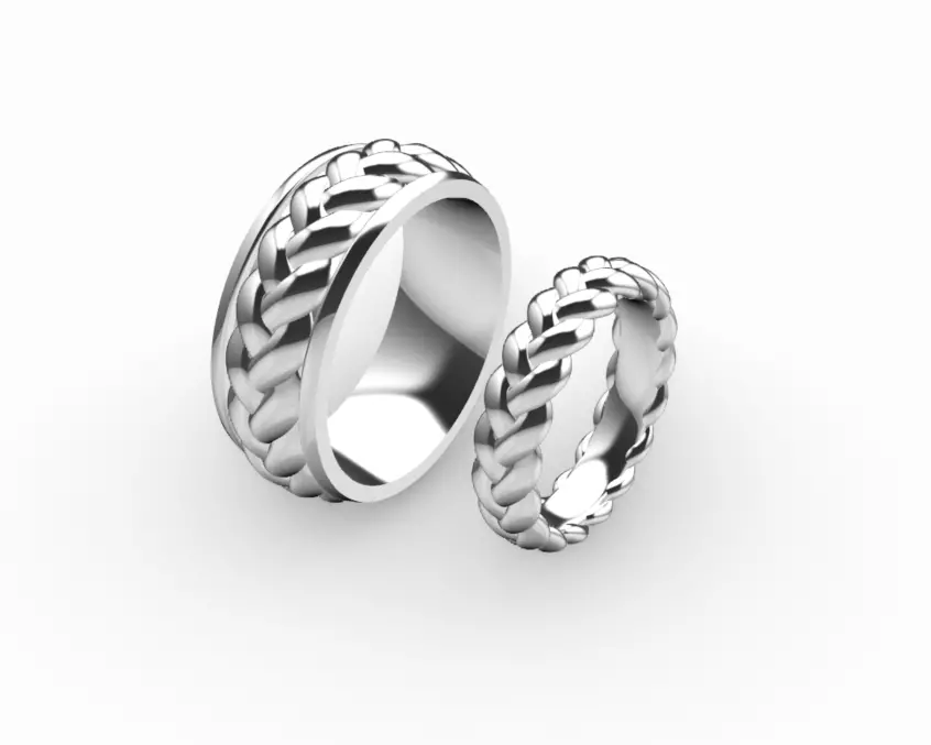 Braided rings his and hers 3D print model