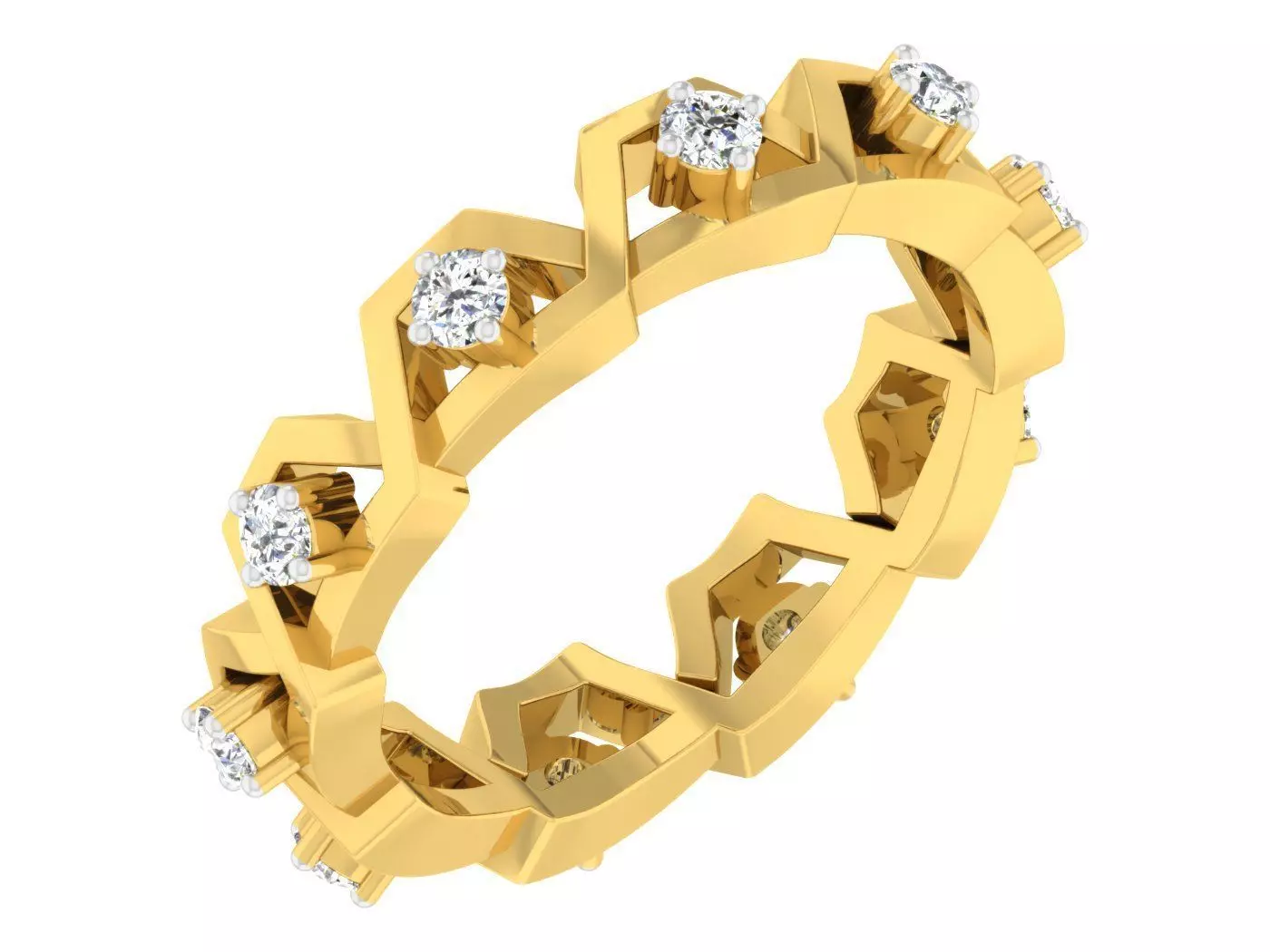 Wedding Engagement Women Etarnaty Band Ring 3D print model_0