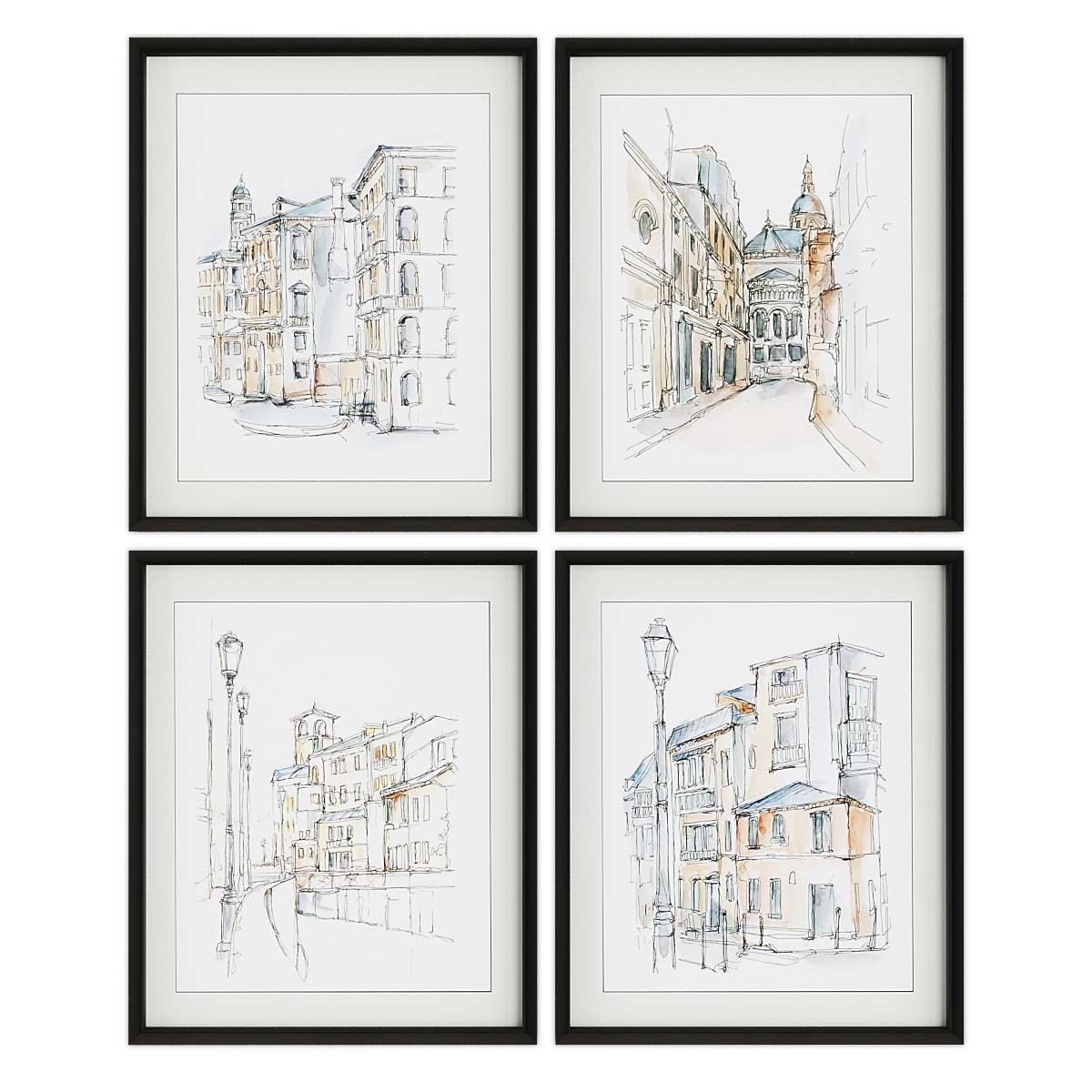 Pictures894 set of six square frames Low-poly 3D model_1