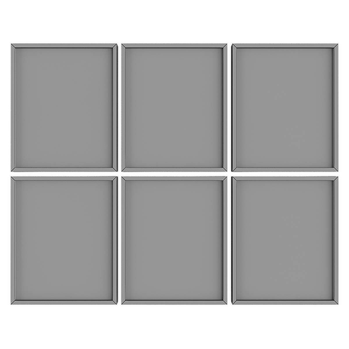 Pictures894 set of six square frames Low-poly 3D model_3