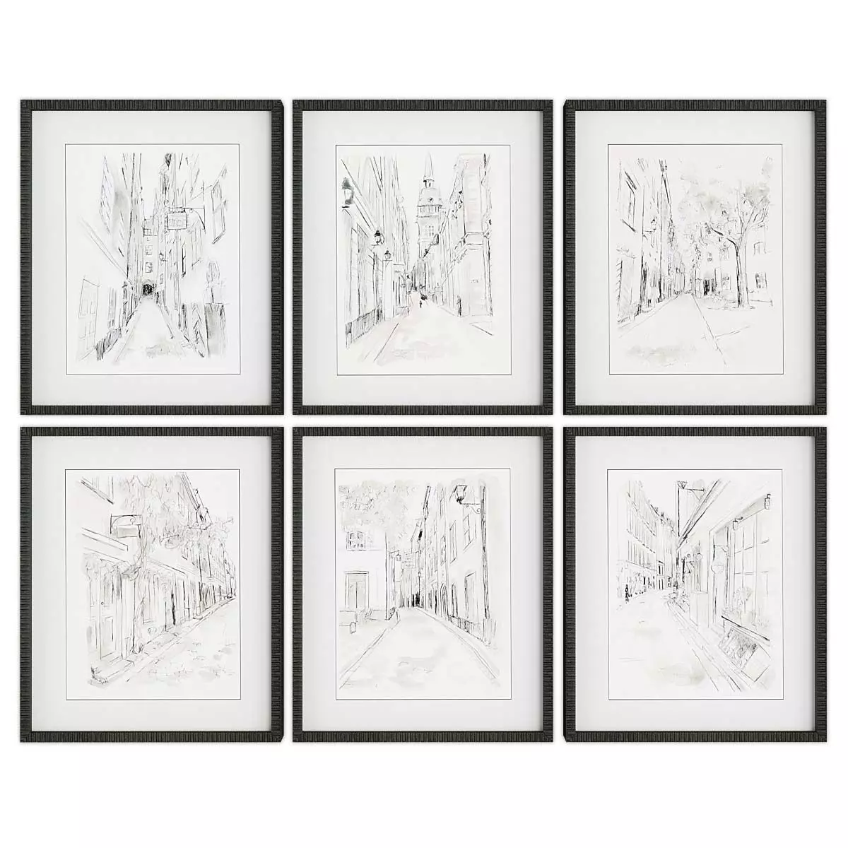 Pictures894 set of six square frames Low-poly 3D model_0