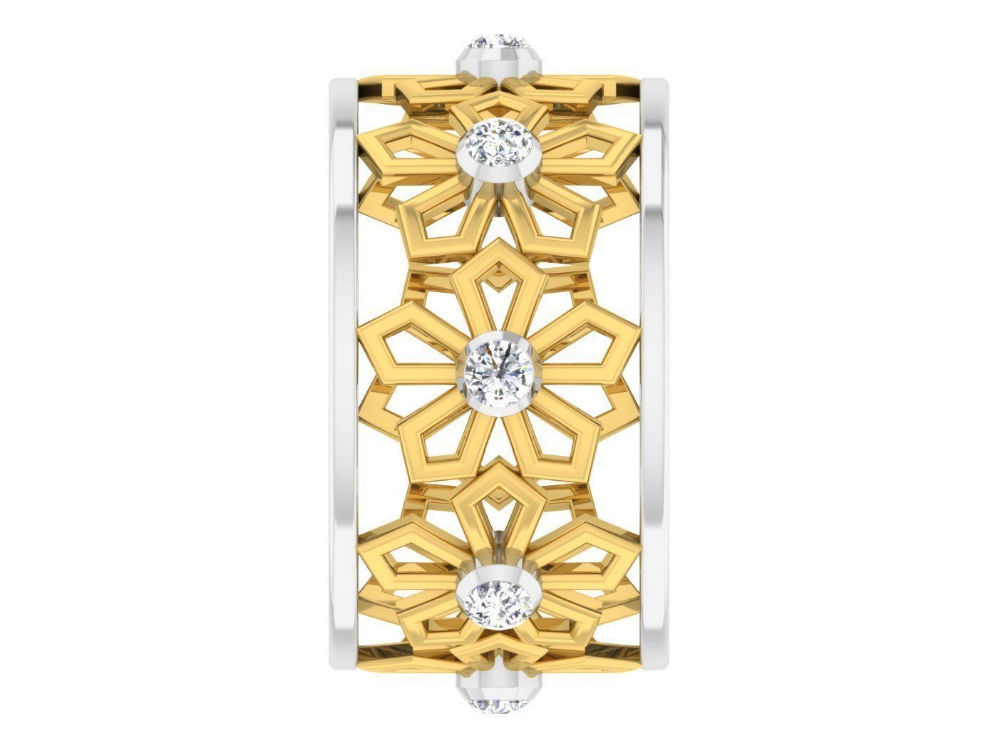 Wedding Engagement Women Etarnaty Flower Band Ring 3D print model_2