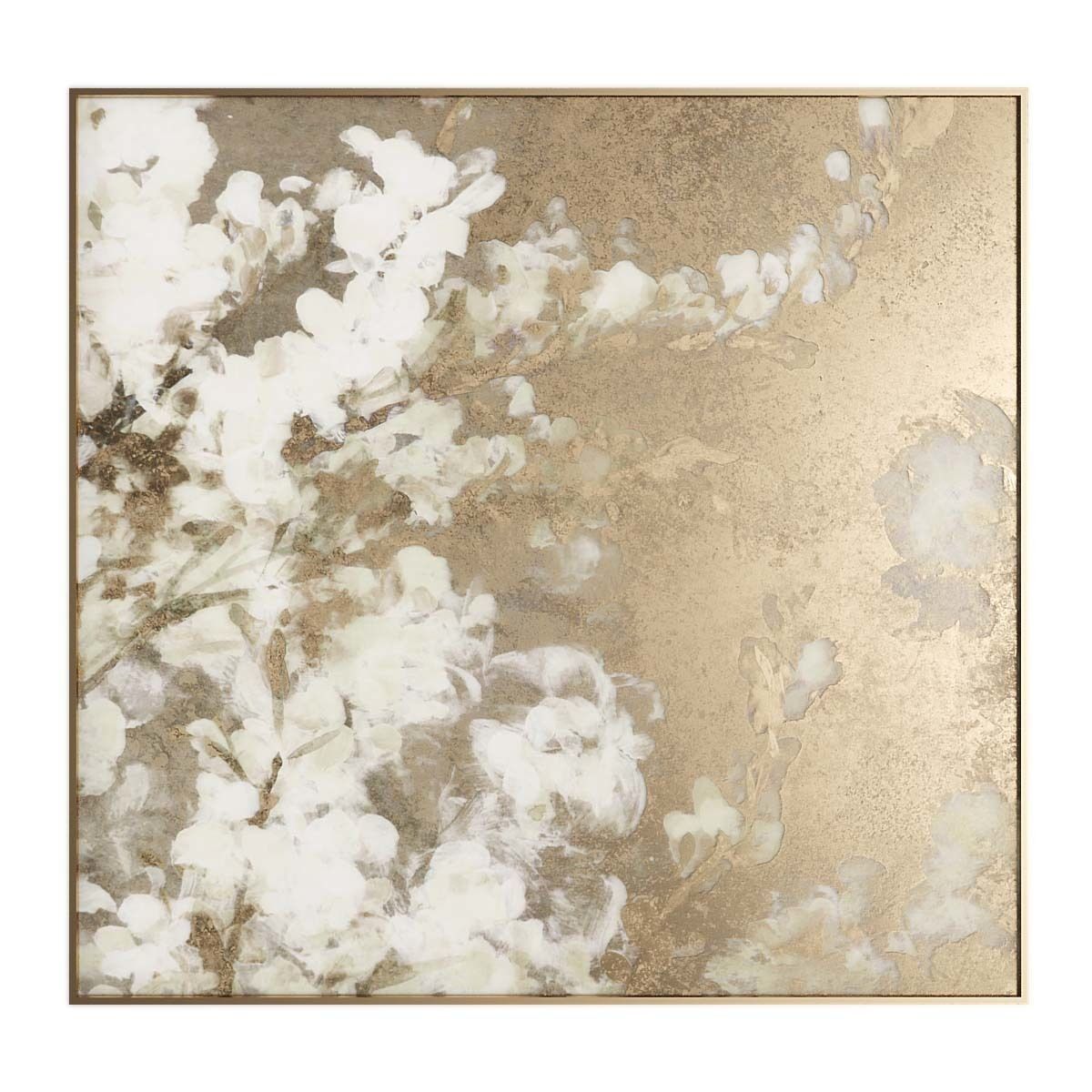 Pictures895 gold and floral wall art Low-poly 3D model_1