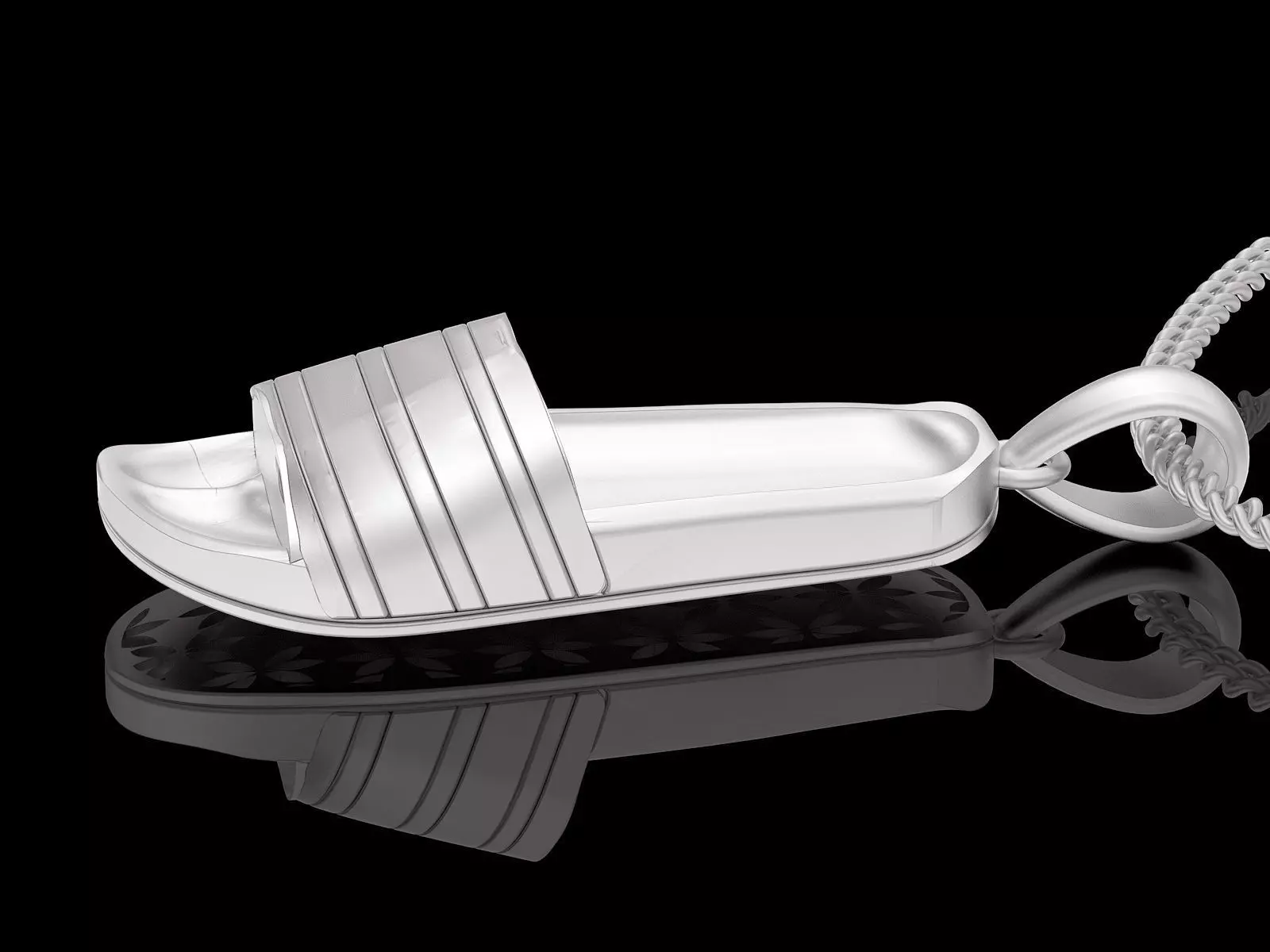 Adidas slippers pendant silver gold printable jewelry 3D model 3D print model_0