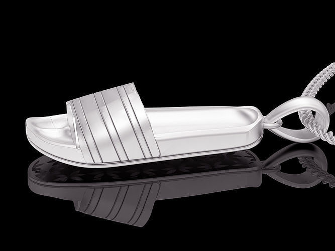 Adidas slippers pendant silver gold printable jewelry 3D model 3D print model