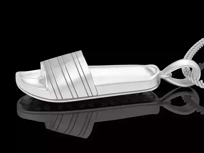 Adidas slippers pendant silver gold printable jewelry 3D model 3D print model