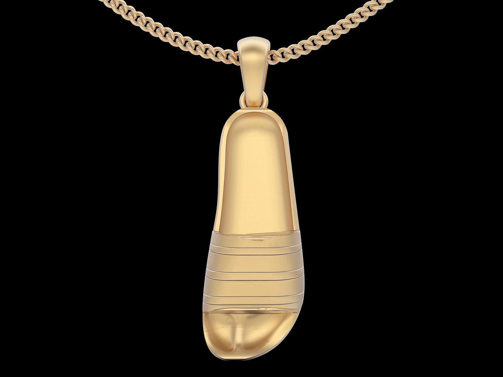Adidas slippers pendant silver gold printable jewelry 3D model 3D print model_1