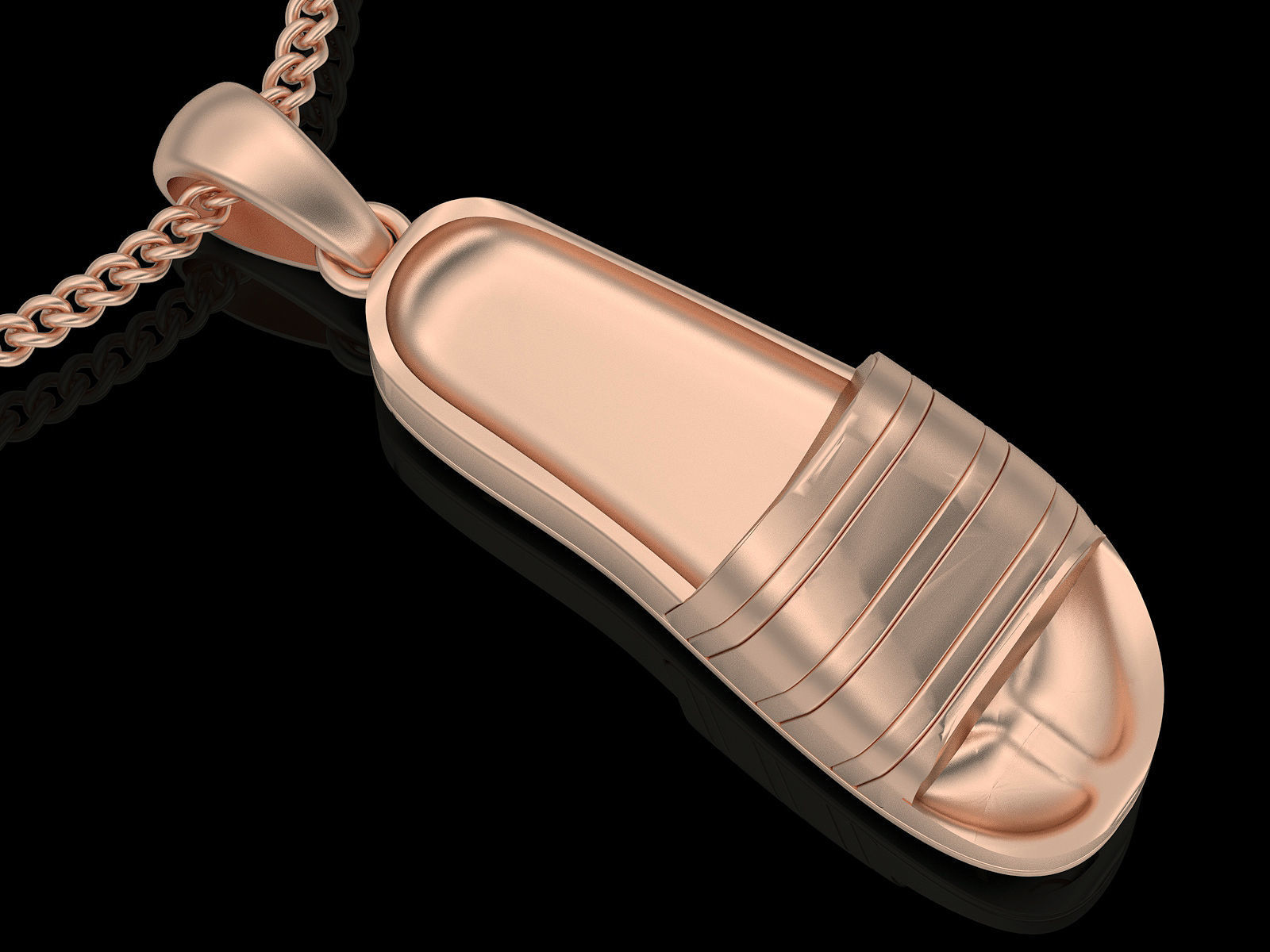 Adidas slippers pendant silver gold printable jewelry 3D model 3D print model_3