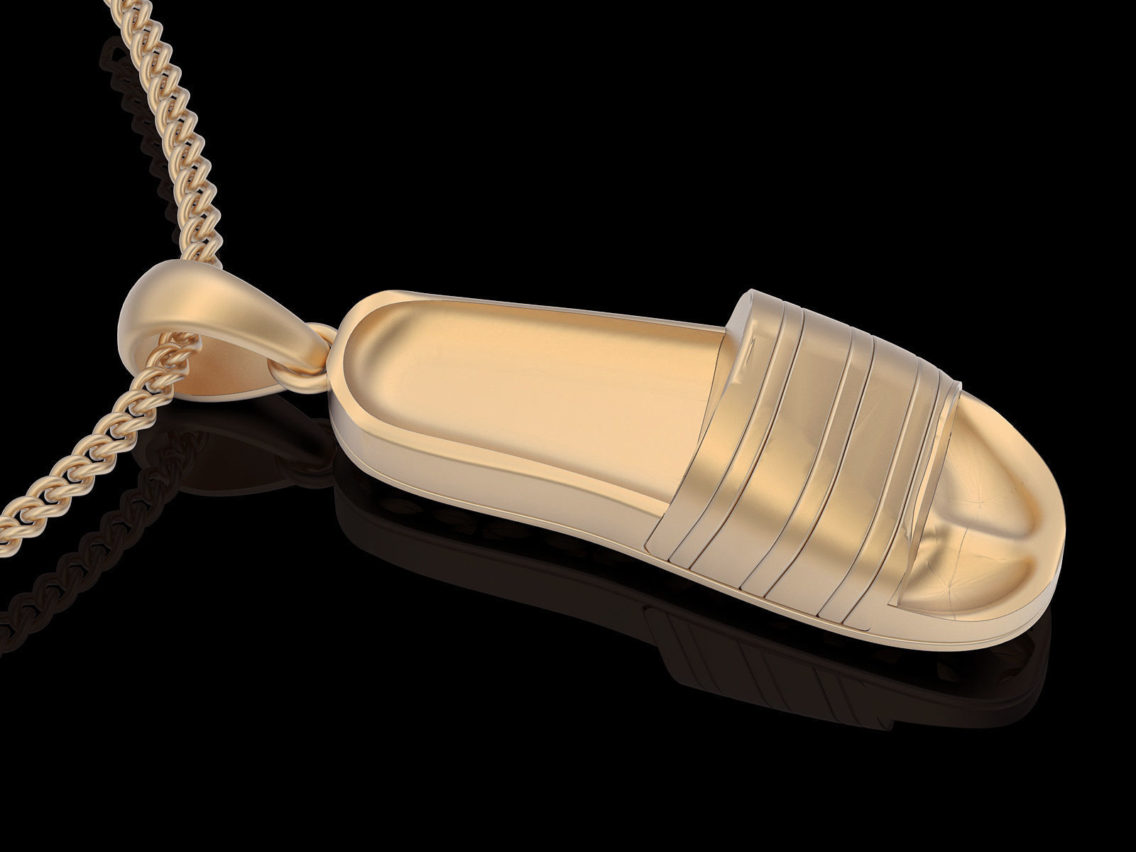 Adidas slippers pendant silver gold printable jewelry 3D model 3D print model_2