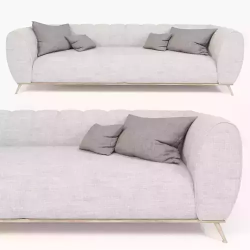 sofa01 sofa with gold legs 3D model