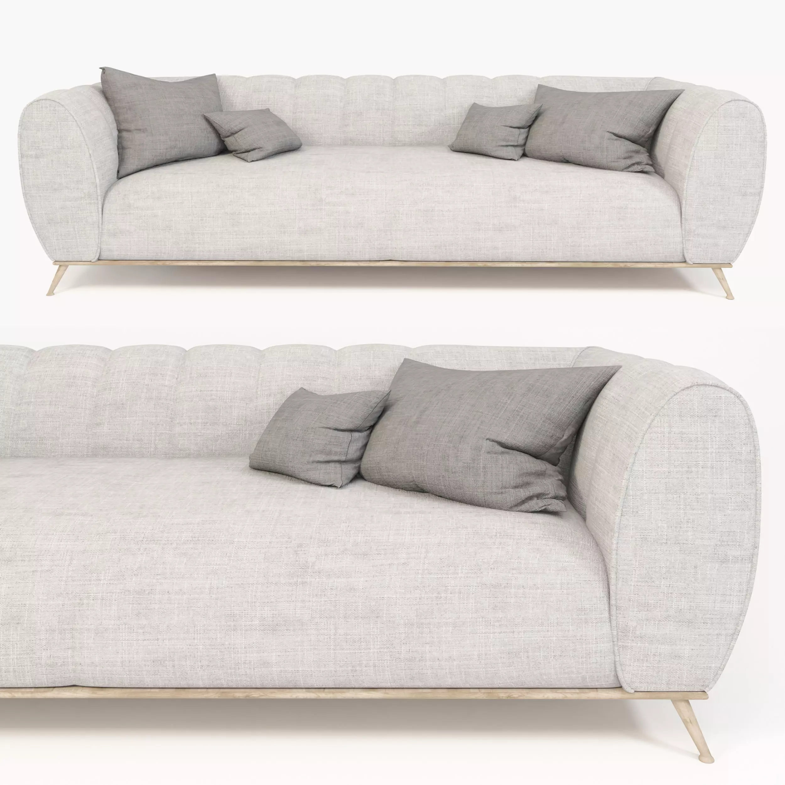 sofa01 sofa with gold legs 3D model