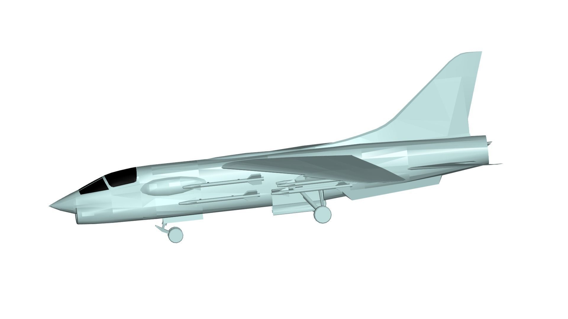 Vought F-8 Crusader 3D model_2