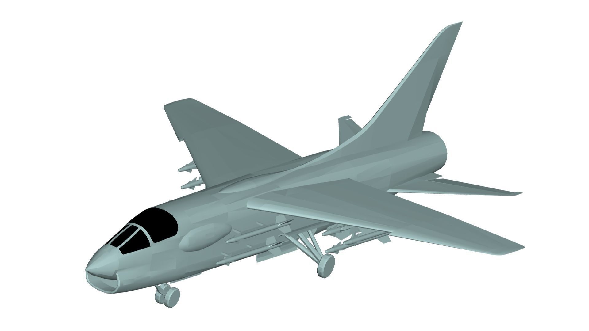 Vought F-8 Crusader 3D model_1