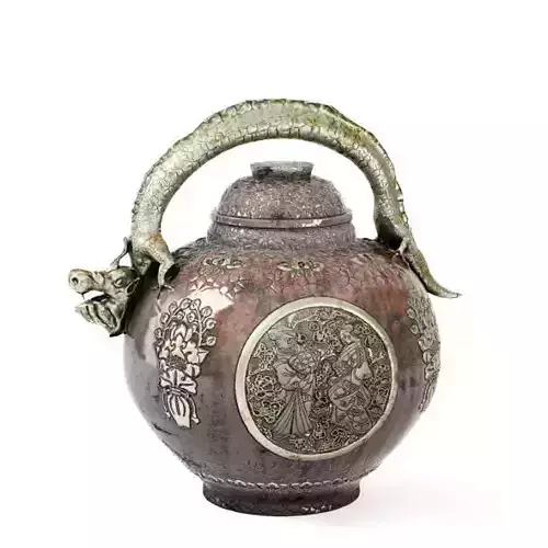 Ancient Oriental Cooking Pot 3D model