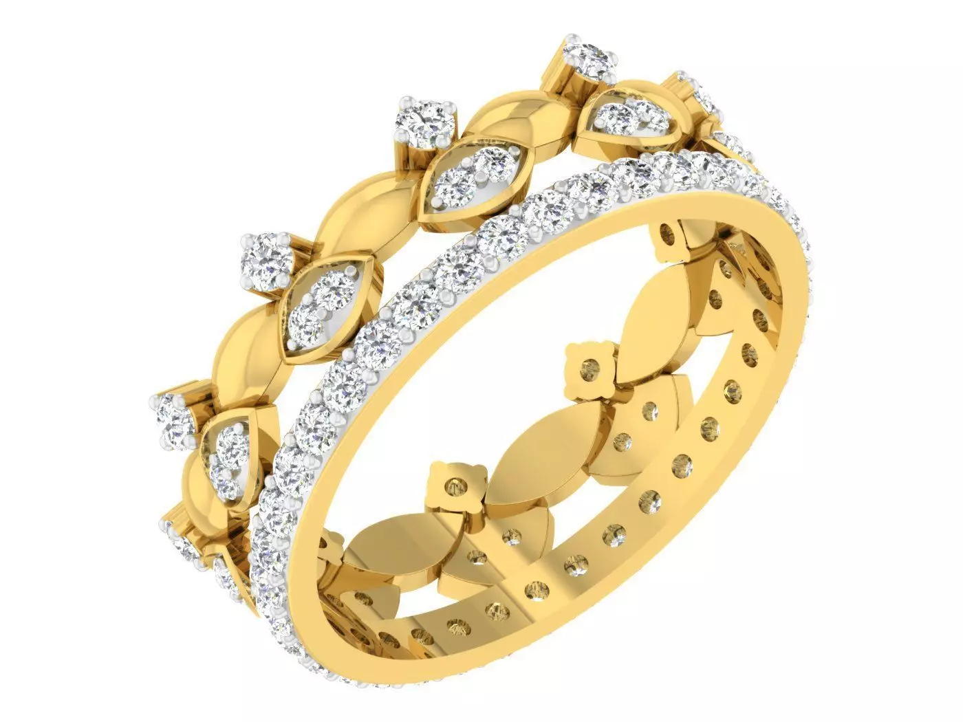 Wedding Engagement Women Etarnaty Band Ring 3D print model_0