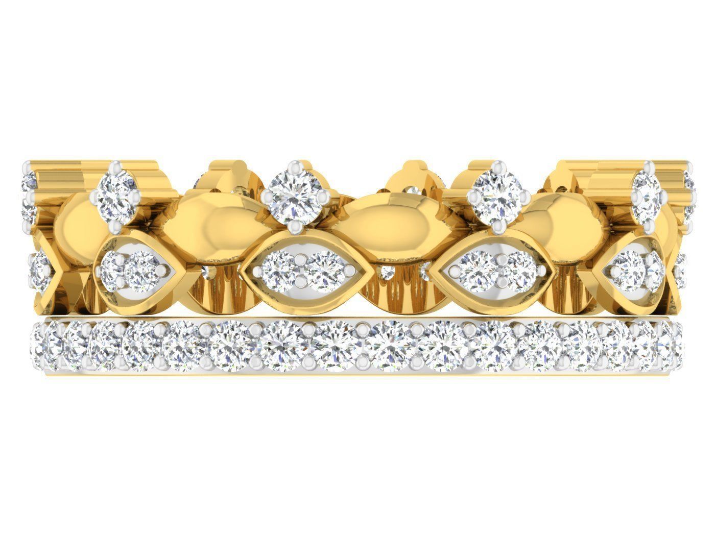 Wedding Engagement Women Etarnaty Band Ring 3D print model_3