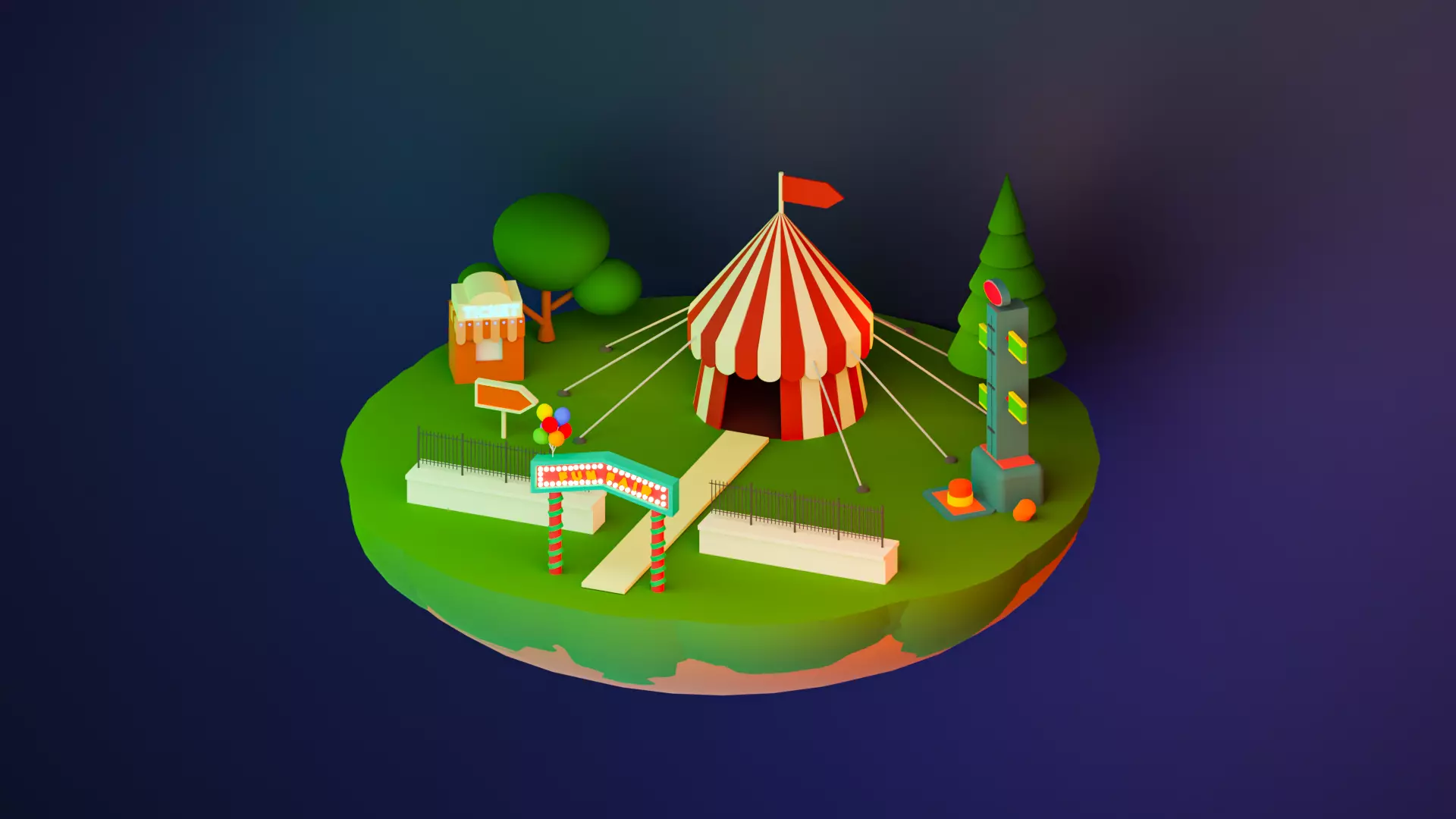 Circus tent Free 3D model_0