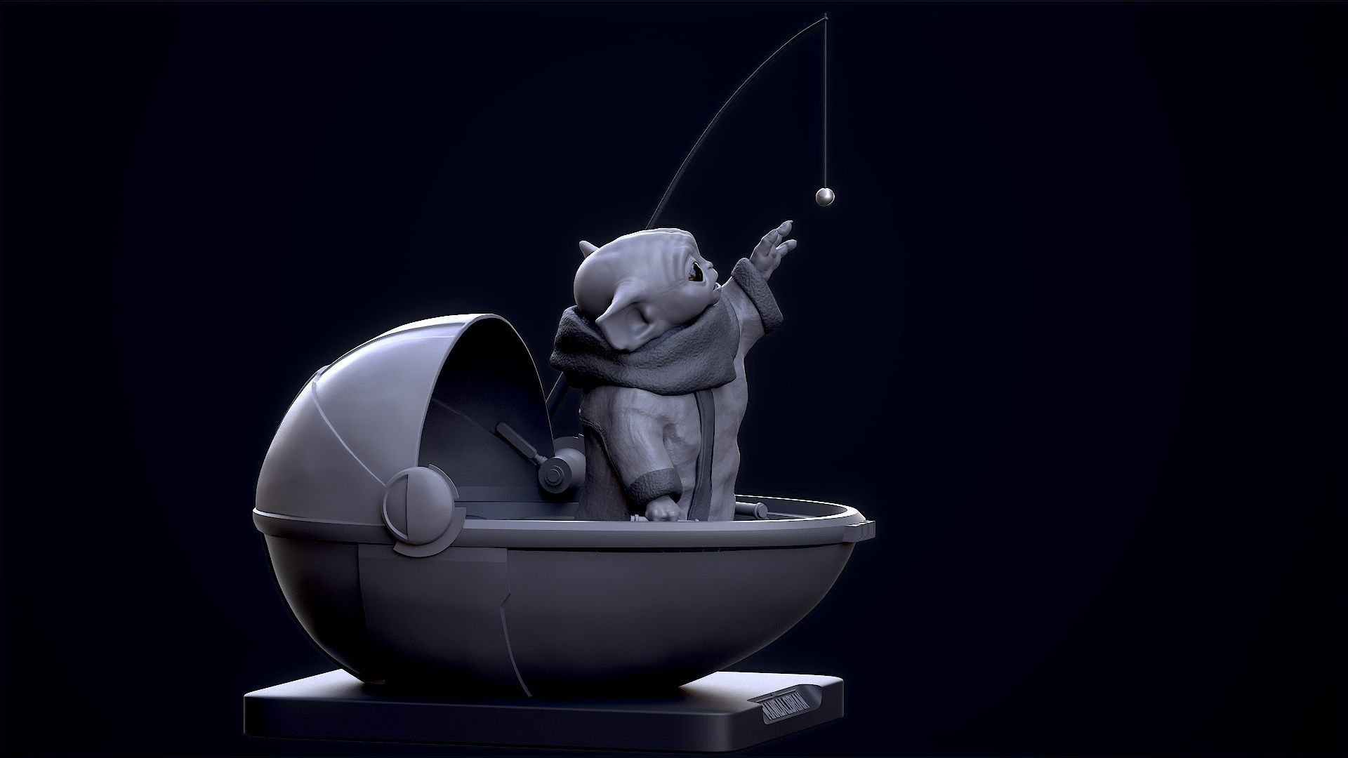 Grogu and the ball  3D print 3D print model_3