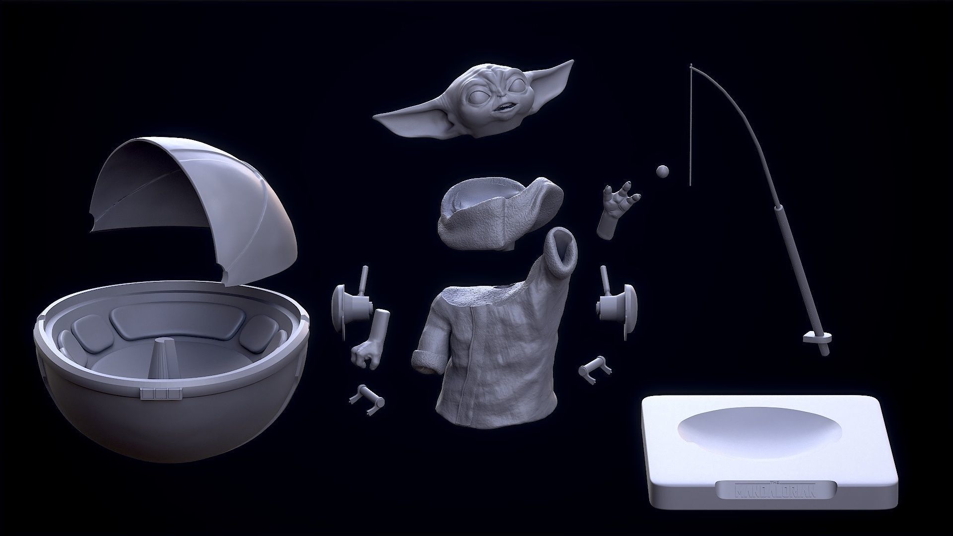 Grogu and the ball  3D print 3D print model_14