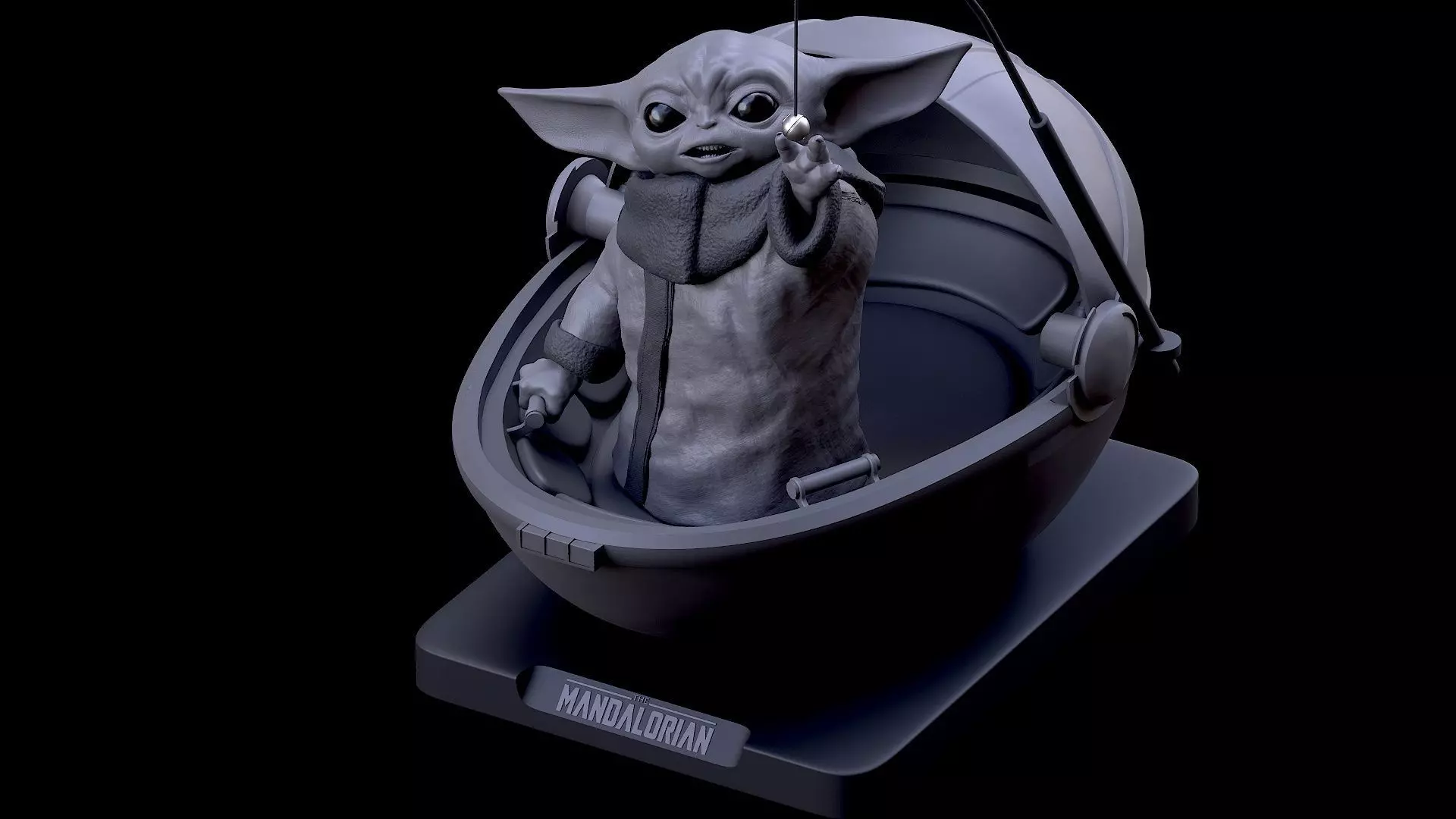 Grogu and the ball  3D print 3D print model_0