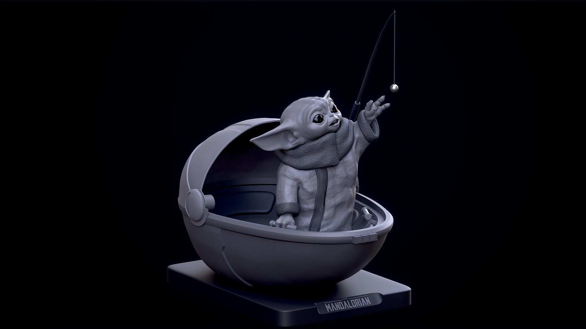 Grogu and the ball  3D print 3D print model_4