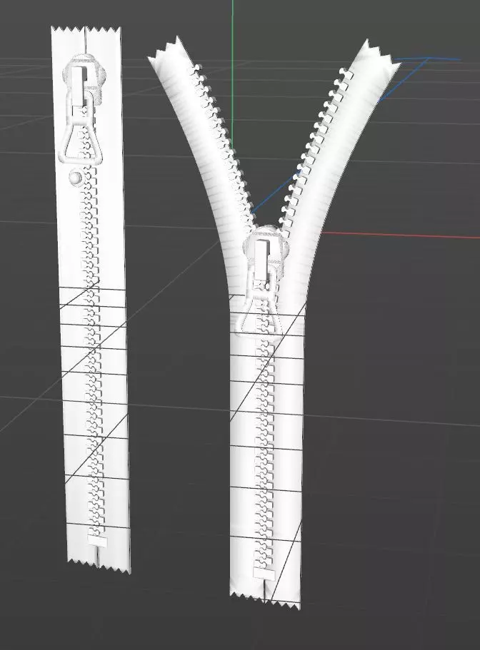 zipper with two parts Free 3D model_0