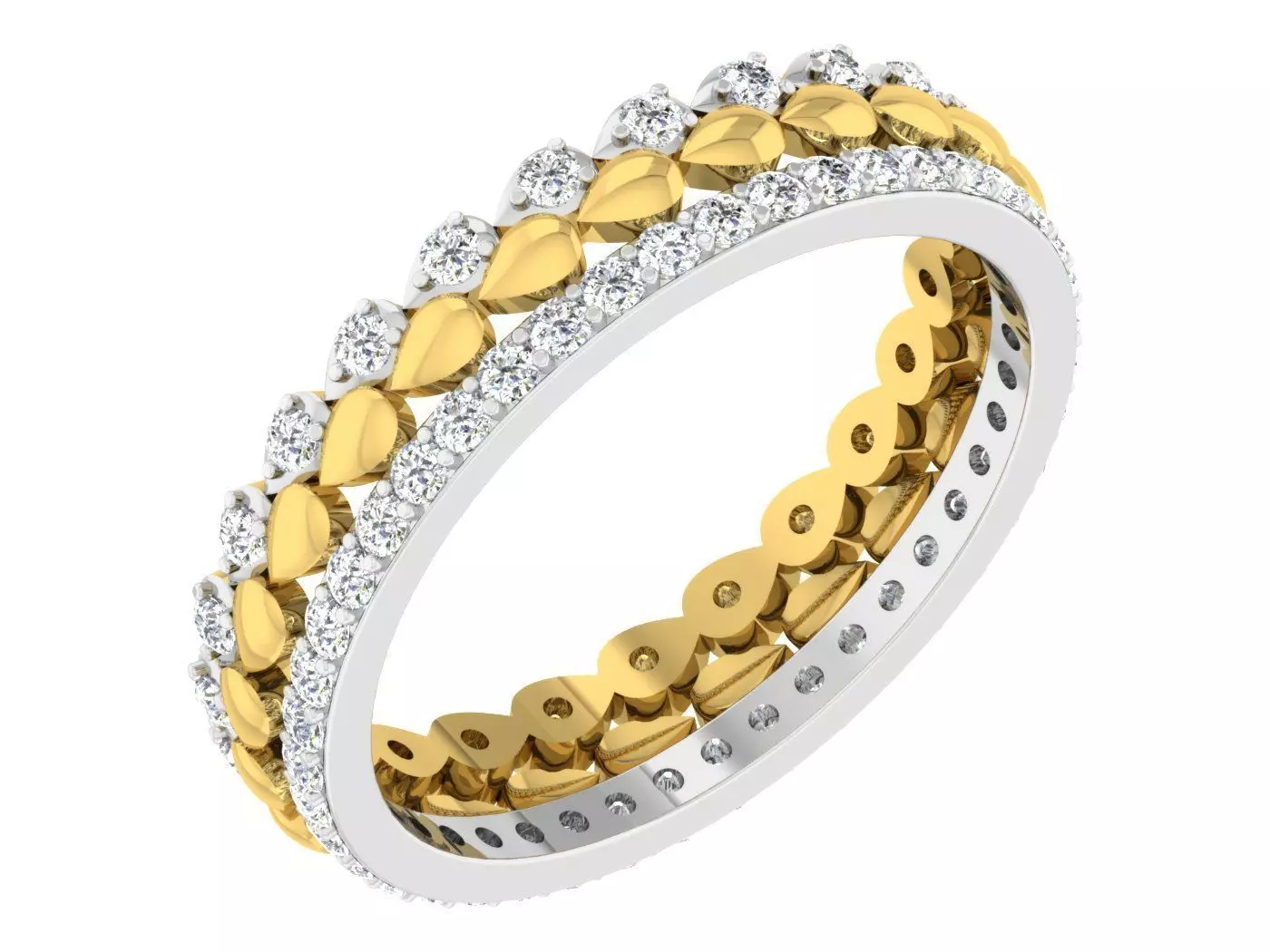 Wedding Engagement Women Etarnaty Band Ring 3D print model_0